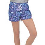 Patterns, Doodles, Pattern, Colorful Women s Velour Lounge Shorts