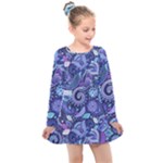 Patterns, Doodles, Pattern, Colorful Kids  Long Sleeve Dress