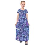 Patterns, Doodles, Pattern, Colorful Kids  Short Sleeve Maxi Dress