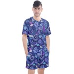 Patterns, Doodles, Pattern, Colorful Men s Mesh T-Shirt and Shorts Set