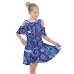 Patterns, Doodles, Pattern, Colorful Kids  Shoulder Cutout Chiffon Dress