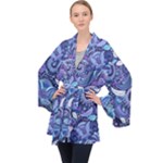 Patterns, Doodles, Pattern, Colorful Long Sleeve Velvet Kimono 