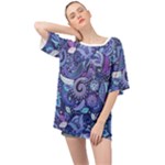 Patterns, Doodles, Pattern, Colorful Oversized Chiffon Top