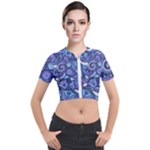 Patterns, Doodles, Pattern, Colorful Short Sleeve Cropped Jacket