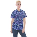 Patterns, Doodles, Pattern, Colorful Women s Short Sleeve Pocket Shirt