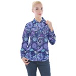 Patterns, Doodles, Pattern, Colorful Women s Long Sleeve Pocket Shirt