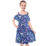 Patterns, Doodles, Pattern, Colorful Kids  Cut Out Shoulders Chiffon Dress