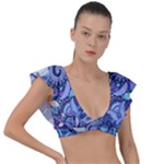 Patterns, Doodles, Pattern, Colorful Plunge Frill Sleeve Bikini Top