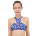 Patterns, Doodles, Pattern, Colorful High Neck Bikini Top