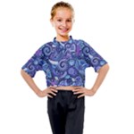 Patterns, Doodles, Pattern, Colorful Kids Mock Neck T-Shirt