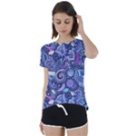 Patterns, Doodles, Pattern, Colorful Short Sleeve Open Back T-Shirt