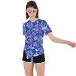 Patterns, Doodles, Pattern, Colorful Asymmetrical Short Sleeve Sports T-Shirt