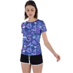 Patterns, Doodles, Pattern, Colorful Back Circle Cutout Sports T-Shirt