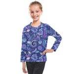 Patterns, Doodles, Pattern, Colorful Kids  Long Mesh T-Shirt