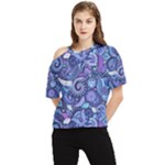 Patterns, Doodles, Pattern, Colorful One Shoulder Cut Out T-Shirt