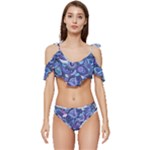 Patterns, Doodles, Pattern, Colorful Ruffle Edge Tie Up Bikini Set	