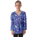 Patterns, Doodles, Pattern, Colorful Kids  V Neck Casual Top