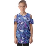 Patterns, Doodles, Pattern, Colorful Fold Over Open Sleeve Top