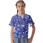 Patterns, Doodles, Pattern, Colorful Kids  Cuff Sleeve Scrunch Bottom T-Shirt