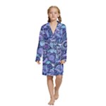 Patterns, Doodles, Pattern, Colorful Kids  Long Sleeve Velvet Lounge Robe