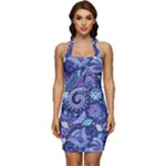 Patterns, Doodles, Pattern, Colorful Sleeveless Wide Square Neckline Ruched Bodycon Dress