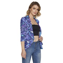 Women s 3/4 Sleeve Ruffle Edge Open Front Jacket 