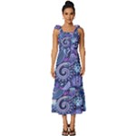 Patterns, Doodles, Pattern, Colorful Tie-Strap Tiered Midi Chiffon Dress