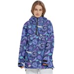 Patterns, Doodles, Pattern, Colorful Women s Pullover Zip Ski and Snowboard Waterproof Breathable Jacket