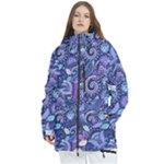 Patterns, Doodles, Pattern, Colorful Women s Multi Pockets Zip Ski and Snowboard Waterproof Breathable Jacket