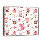 Pink Woodland Animals, Koteto Canvas 14  x 11  (Stretched)