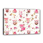 Pink Woodland Animals, Koteto Canvas 18  x 12  (Stretched)