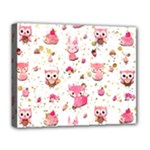 Pink Woodland Animals, Koteto Deluxe Canvas 20  x 16  (Stretched)