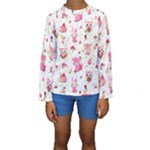 Pink Woodland Animals, Koteto Kids  Long Sleeve Swimwear