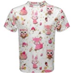 Pink Woodland Animals, Koteto Men s Cotton T-Shirt