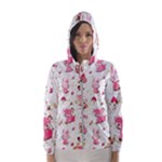 Pink Woodland Animals, Koteto Women s Hooded Windbreaker