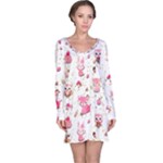 Pink Woodland Animals, Koteto Long Sleeve Nightdress