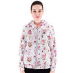 Pink Woodland Animals, Koteto Women s Zipper Hoodie