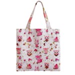 Pink Woodland Animals, Koteto Zipper Grocery Tote Bag