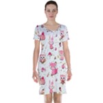 Pink Woodland Animals, Koteto Short Sleeve Nightdress