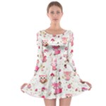 Pink Woodland Animals, Koteto Long Sleeve Skater Dress