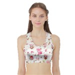 Pink Woodland Animals, Koteto Sports Bra with Border