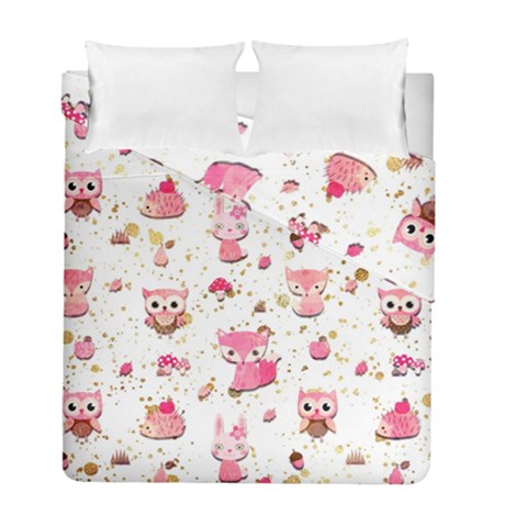 Pink Woodland Animals, Koteto Duvet Cover Double Side (Full/ Double Size) from ArtsNow.com