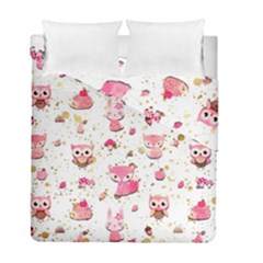 Pink Woodland Animals, Koteto Duvet Cover Double Side (Full/ Double Size) from ArtsNow.com