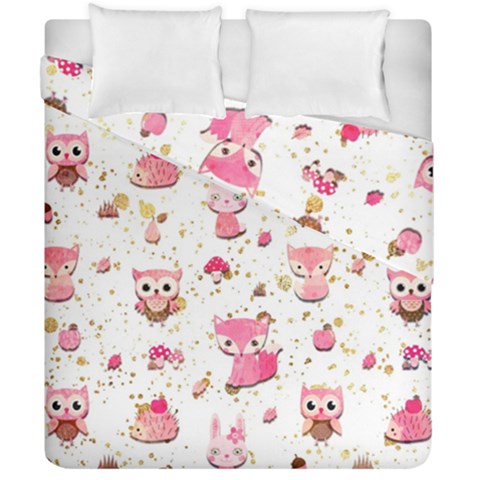 Pink Woodland Animals, Koteto Duvet Cover Double Side (California King Size) from ArtsNow.com