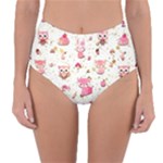 Pink Woodland Animals, Koteto Reversible High-Waist Bikini Bottoms