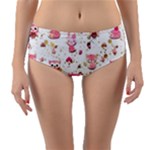 Pink Woodland Animals, Koteto Reversible Mid-Waist Bikini Bottoms