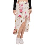 Pink Woodland Animals, Koteto Asymmetrical Ruffle Hem Skirt 