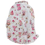 Pink Woodland Animals, Koteto Rounded Multi Pocket Backpack