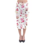 Pink Woodland Animals, Koteto Midi Pencil Skirt