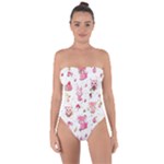 Pink Woodland Animals, Koteto Tie Back One Piece Swimsuit